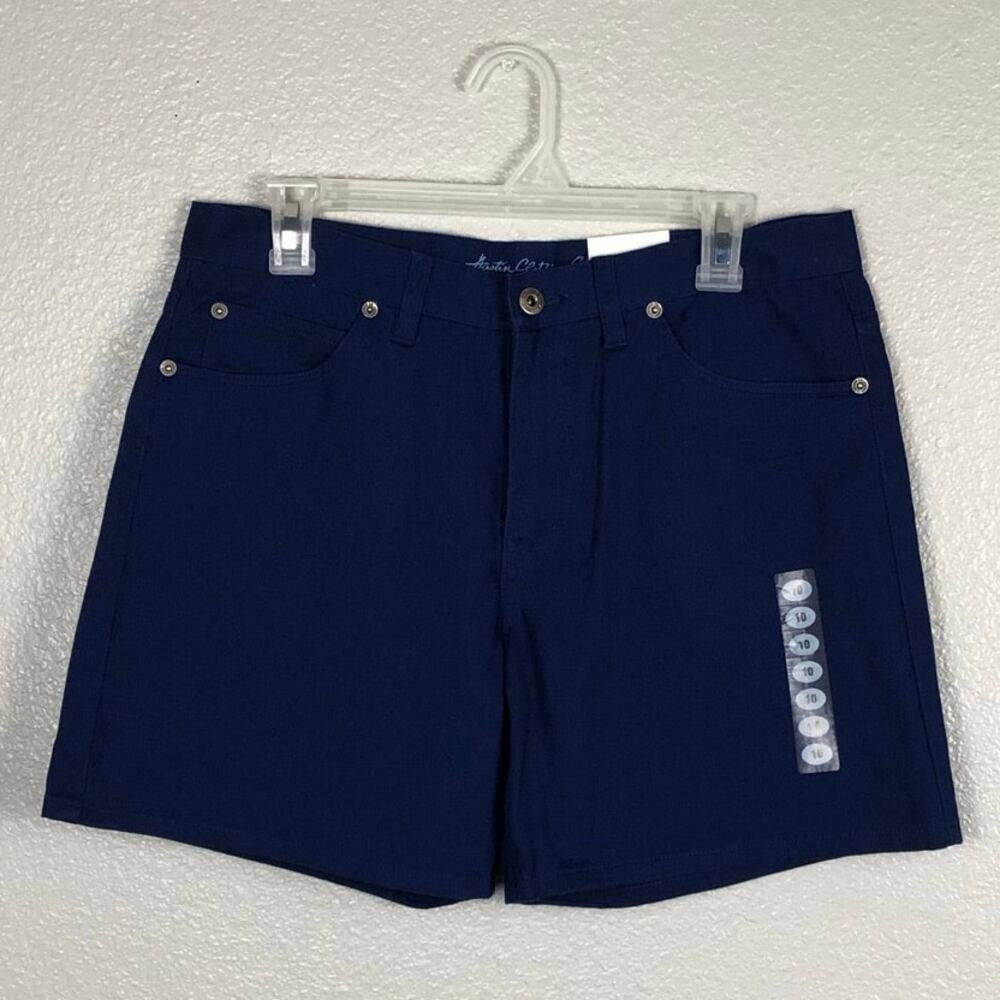 NWT Vintage Austin Women’s Size 10 Dark Blue Navy Mid Length Shorts 100% Cotton